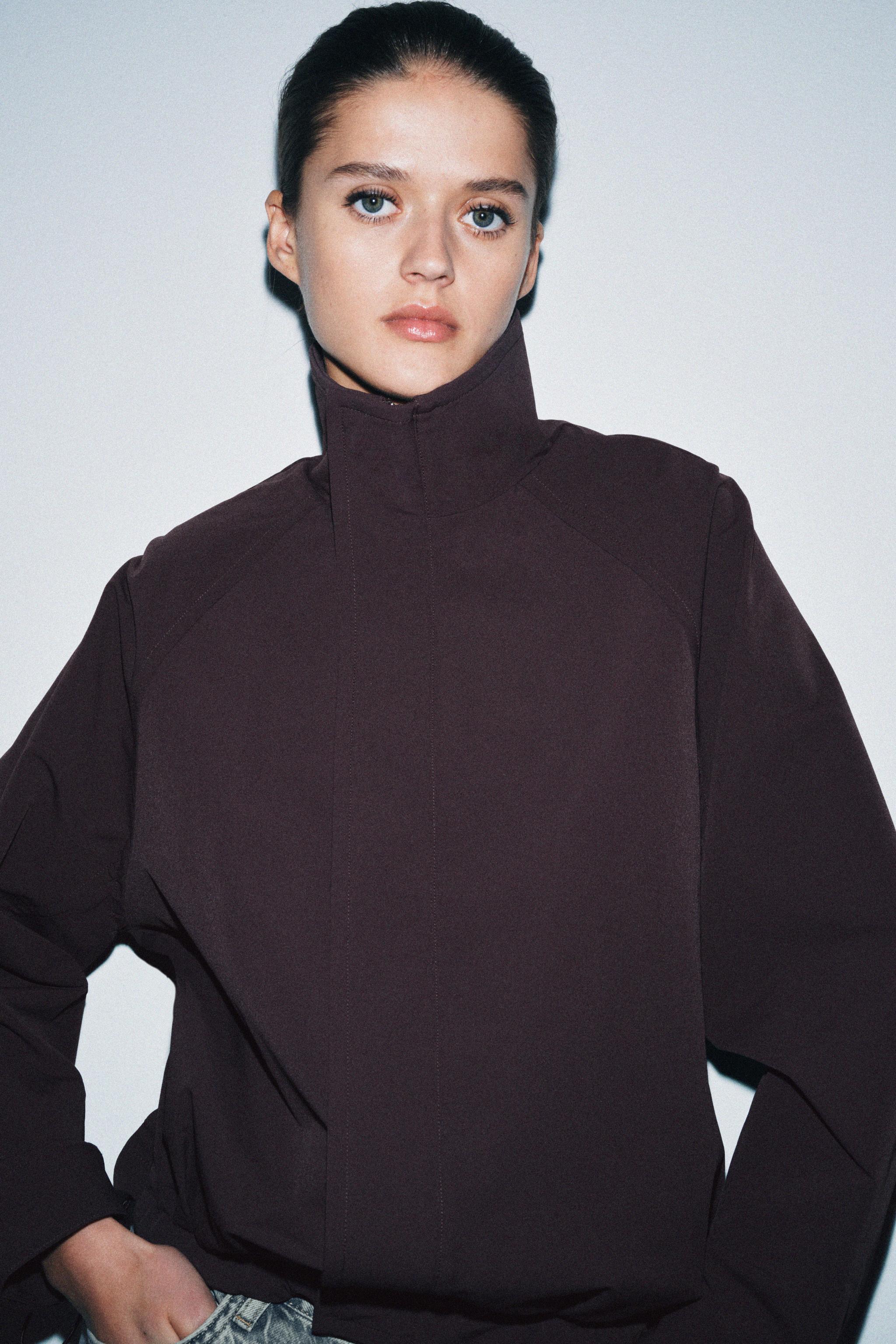 BLOUSON BOMBER OVERSIZE À FERMETURE ÉCLAIR